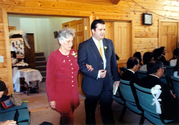 Grant Hall escorting Mary Jane Fandrich