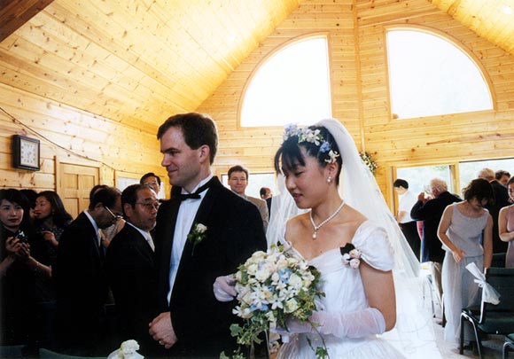 Leaving the chapel