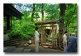 Down to outdoor hot spring